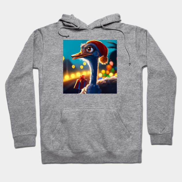 Cute Ostrich Drawing Hoodie by Play Zoo